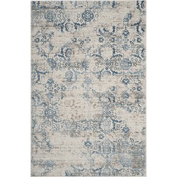 Safavieh Distressed Indoor Woven Area Rug, Artifact Collection, ATF237, in Blauw & Creme, 155 X 229 cm