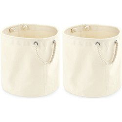 2x stuks stevige canvas cadeau/opbergzak 40 x 40 cm - Opbergmanden