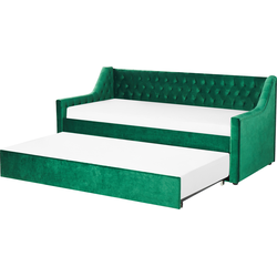 MONTARGIS - Onderschuifbed - Smaragdgroen - 90 x 200 cm - Fluweel