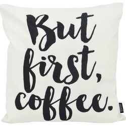 But First, Coffee - Outdoor | 45 x 45 cm | Kussenhoes | Katoen