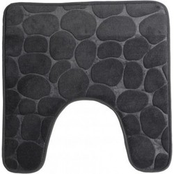 Urban Living Badkamerkleedje/wc badmat tapijt - memory foam - antraciet - 49 x 49 cm - Badmatjes