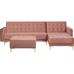 Beliani ABERDEEN - Modulaire Sofa-Roze-Fluweel