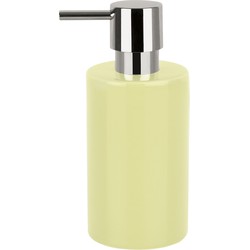 Spirella zeeppompje/dispenser Sienna - glans geel - porselein - 16 x 7 cm - 300 ml - Zeeppompjes
