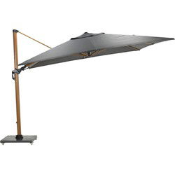 Hawaii Deluxe parasol - 300x300 cm - teak look - royal antraciet