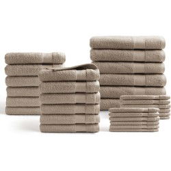 DoubleDry Hotel Handdoeken 30-delig Set - 100% Katoen 500 g/m2 - Zacht & Absorberend - Beige Taupe