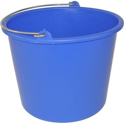 Huishoud emmer - blauw - kunststof - 12 liter - D29 x H35 cm - Emmers