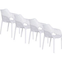 Garden Impressions Air XL kunststof tuinstoel wit - set van 4 stuks