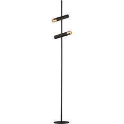 Landelijke Vloerlamp - Bussandri Exclusive - Metaal - Landelijk - LED - L: 22cm - Voor Binnen - Woonkamer - Eetkamer - Zwart