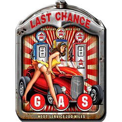 Clayre & Eef Wanddecoratie  30x40 cm Rood Geel Ijzer Rechthoek Gas Muurdecoratie