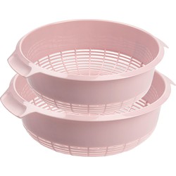 Forte plastics kunststof keuken vergieten combiset oud roze 27 x 10 cm en 23 x 9 cm - Vergieten