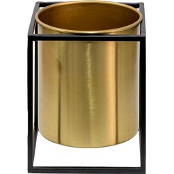 Clayre & Eef Bloempot Binnen 14*14*16 cm Goudkleurig Zwart Ijzer Plantenpot Metaal Pot