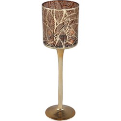 PTMD Windlicht Sariska - 9x9x30 cm - Glas - Goud