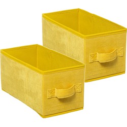Set van 4x stuks opbergmand/kastmand 7 liter geel polyester 31 x 15 x 15 cm - Opbergmanden