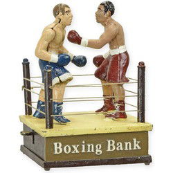 A CAST IRON BOXING MECHANICAL BANK