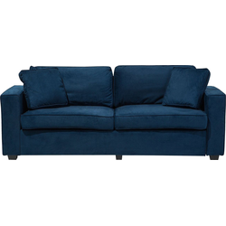 Beliani FALUN - Driezitsbank-Blauw-Fluweel