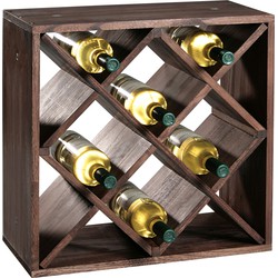 1x Houten wijnflesrek/wijnrekken staand voor 16 flessen 25 x 50 x 50 cm - Wijnrekken
