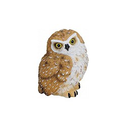 Bruin met witte decoratie beeldje uil 11 cm - Beeldjes