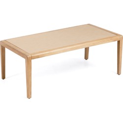 Kave Home - Better salontafel in beige polybeton en massief acaciahout 120 x 70 cm FSC 100%