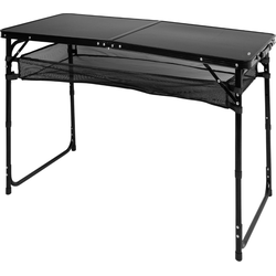 HIXA Campingtafel - Vouwtafel - Inklapbare tafel - Strandtafel - Zwart - Verstelbaar - 120x60x60/70cm - Draagbaar