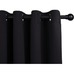 LIFA LIVING Verduisterende Gordijnen, Zwart Polyester Gordijn, Modern Geluidswerend Gordijn met Ringen voor Woonkamer, Slaapkamer, 300 x 250 cm, 1 Stuk