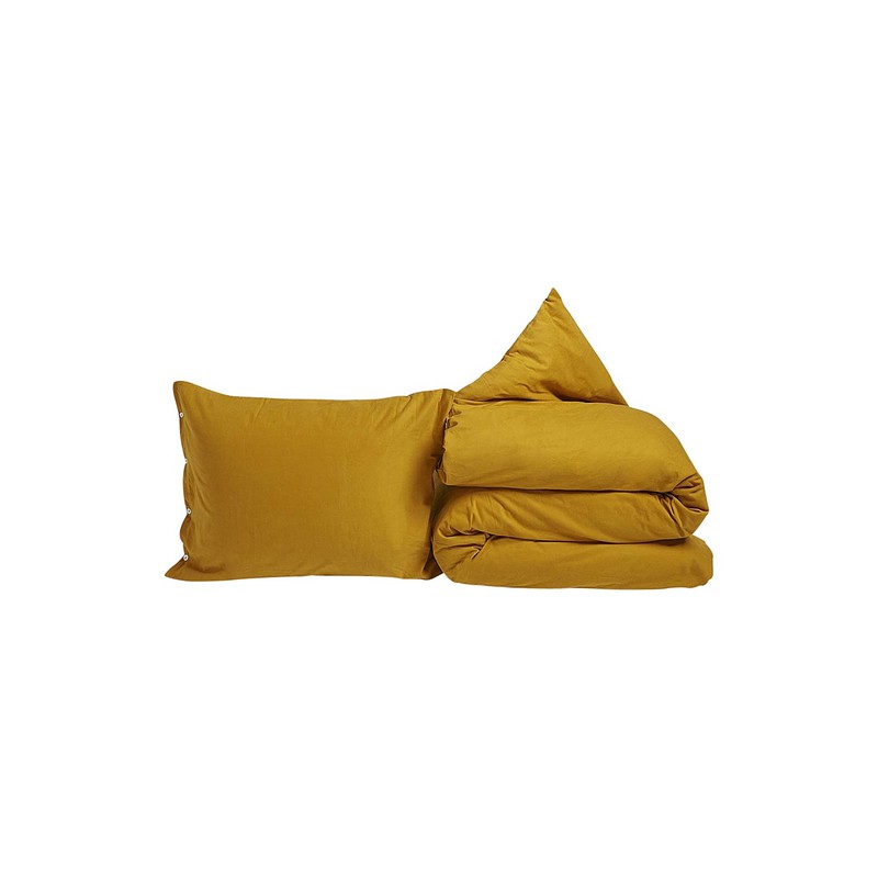 Yumeko Dekbedovertrek Velvet Flanel Indian Yellow - 140x220 cm - 