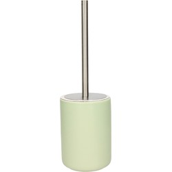 WC-borstel/toiletborstel inclusief houder licht groen 38 cm van steen - Toiletborstels