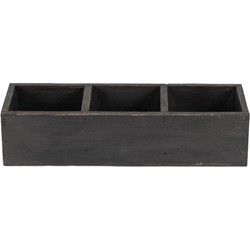 Clayre & Eef Houten kistje  33x12x7 cm Zwart Hout Rechthoek Opbergkistje