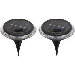 Progarden buiten lampje/prik spots - set 2x - solar verlichting - LED - Grondspotjes