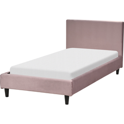 Beliani FITOU - Tweepersoonsbed-Roze-Fluweel