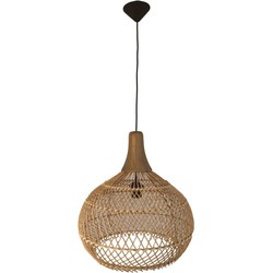 HSM Collection-Hanglamp-43x43x46-Naturel-Rotan/Teak