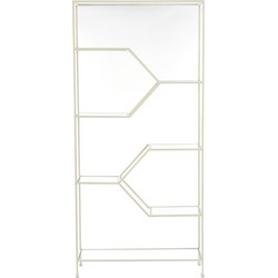 Light&living Kast open 100x34x214 cm AINO glas helder+crème