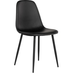 Stockholm Dining Chair - Chair in black PU with black legs - set of 2