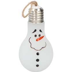 1x Kerst LED lampjes sneeuwpop/sneeuwman 18 cm - Feestdecoratievoorwerp