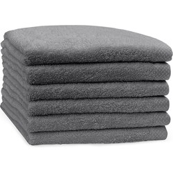 Eleganzzz Handdoek 100% Katoen 50x100cm - dark grey - Set van 6
