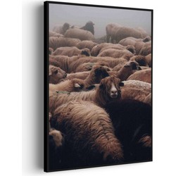 Muurwerken Akoestisch Schilderij - Kudde Schapen - Geluidsdempend Wandpaneel - Wanddecoratie - Geluidsisolatie - BASIC (AW 0.65) L (72X100)