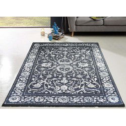 Hana Vintage Indoor & Outdoor Antraciet vloerkleed - Wasbaar - 120 X 170 CM