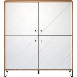 Buffet hoog 4 deuren mat wit L123 cm - Touch