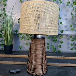 Moderne Tafellamp Straw - Kunststof - Bruin