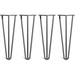 The Hairpin Leg Co. – Hairpin Legs – Salontafel – 35cm – 10mm - Salontafel Poten – 3 Staven - Zwart