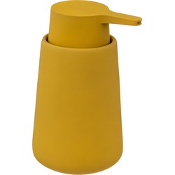 Zeeppompje/zeepdispenser van keramiek - mosterd geel - 250 ml - Zeeppompjes