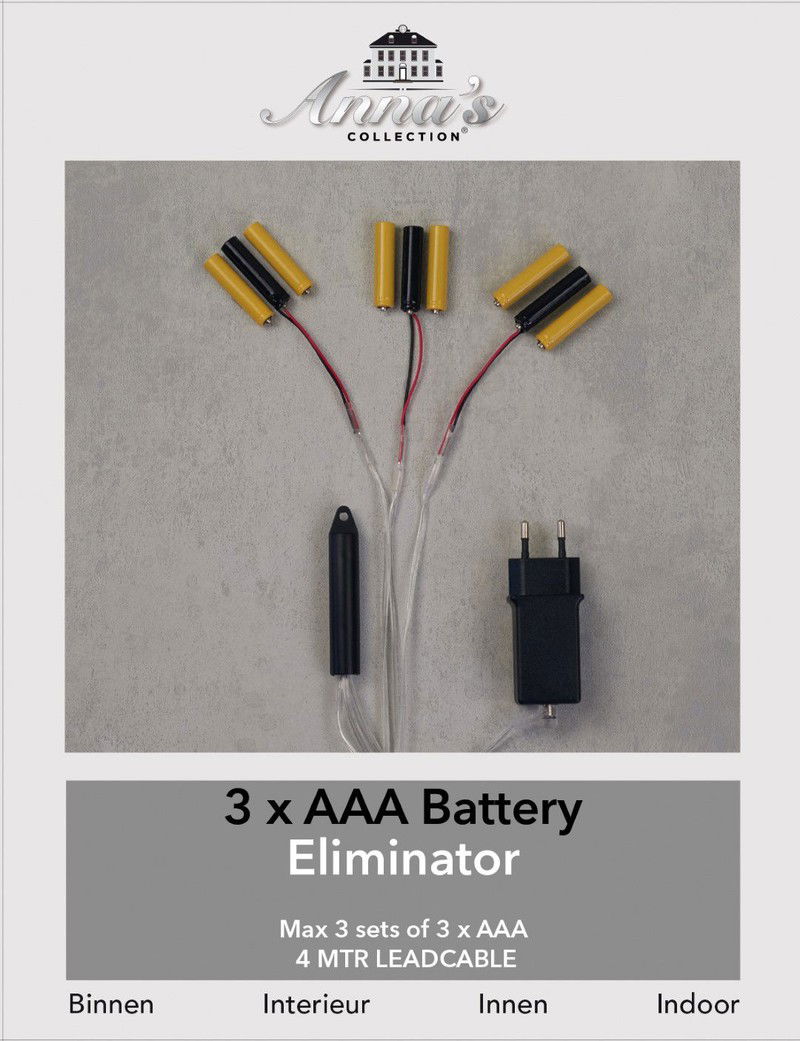 3AAA-batterijvervanger 3 aansluitingen, geen 3AAA batterijen meer nodig! Transformator Adapter Indoor CoenBakker - 