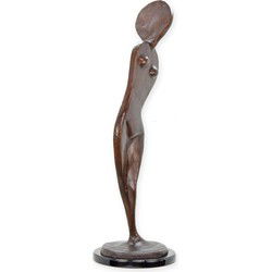 Modernistische bronzen sculptuur van een vrouwelijk figuur