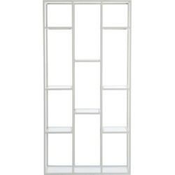 Light&living Kast open 100x36x200 cm PIUAR glas helder+crème