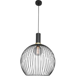 Mexlite hanglamp Aureole - zwart - metaal - 42 cm - E27 fitting - 3068ZW