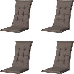 Madison -  Tuinstoelkussen Hoge Rug Oxford taupe - Ca. 123x50 cm - Set van 4