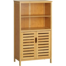 4good Bamboe Badkamerkast 2 deuren en legplanken 29x50x92 cm