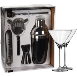 Excellent Houseware cocktails maken set 5-delig met 6x Martini glazen - Cocktailshakers