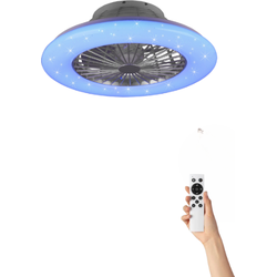 Plafondventilator Luciano met verlichting - Ø50cm - 3 snelheden - Afstandsbediening - Grijs