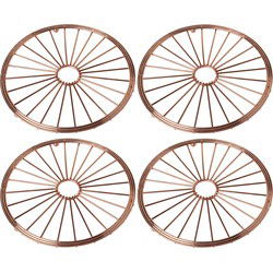 Cosy & Trendy ronde pannen onderzetters - 4x - metaal - koper - D20 cm - Panonderzetters