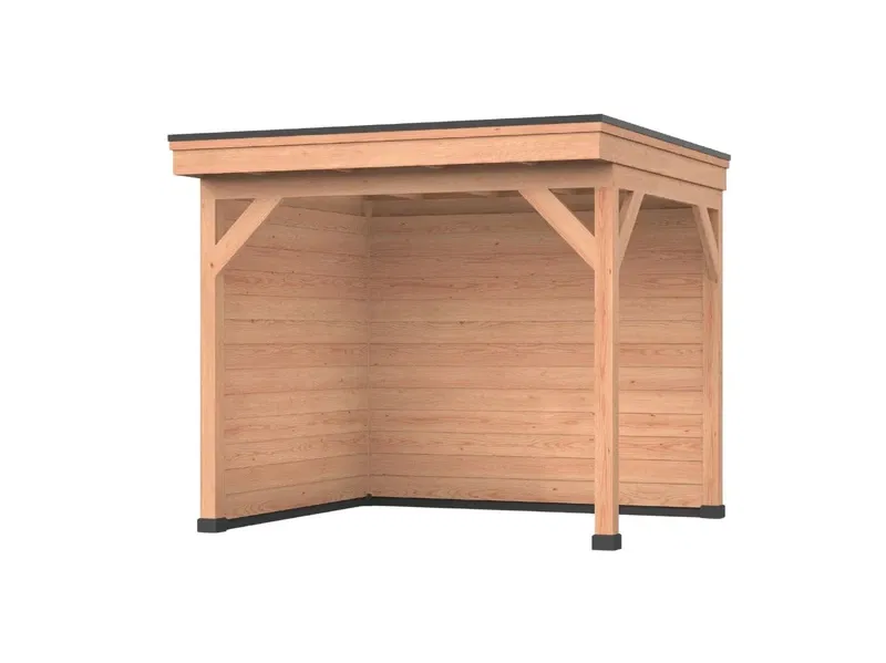 Douglas DIY overkapping, 300 x 250, met achterwand en zijwand, Westwood - 